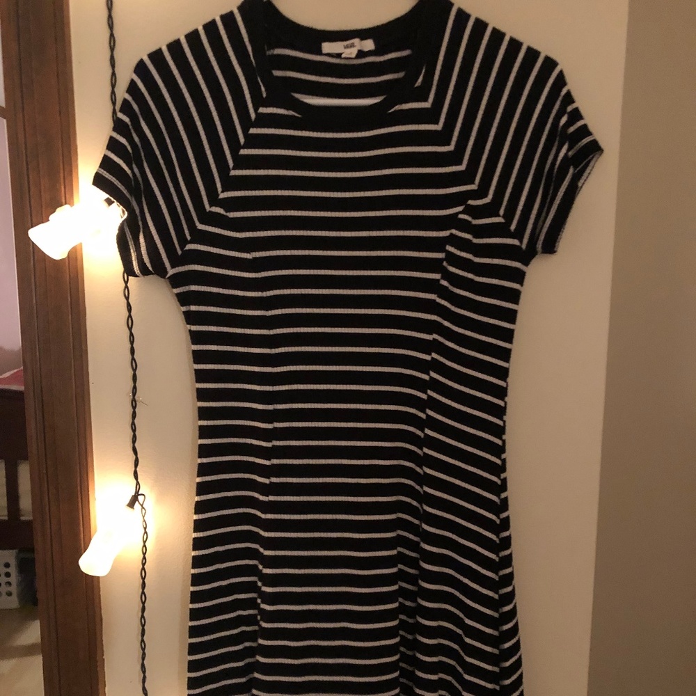 Black and White Striped Skater Dress